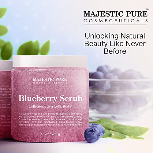 MAJESTIC PURE Blueberry Body Scrub, with Collagen, Stem Cell & Biotin