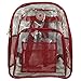 K-Cliffs Clear Backpack Heavy Duty Student Bookbag Large Durable See Through School Bag Quality Transparent PVC Travel Security Workbag Red