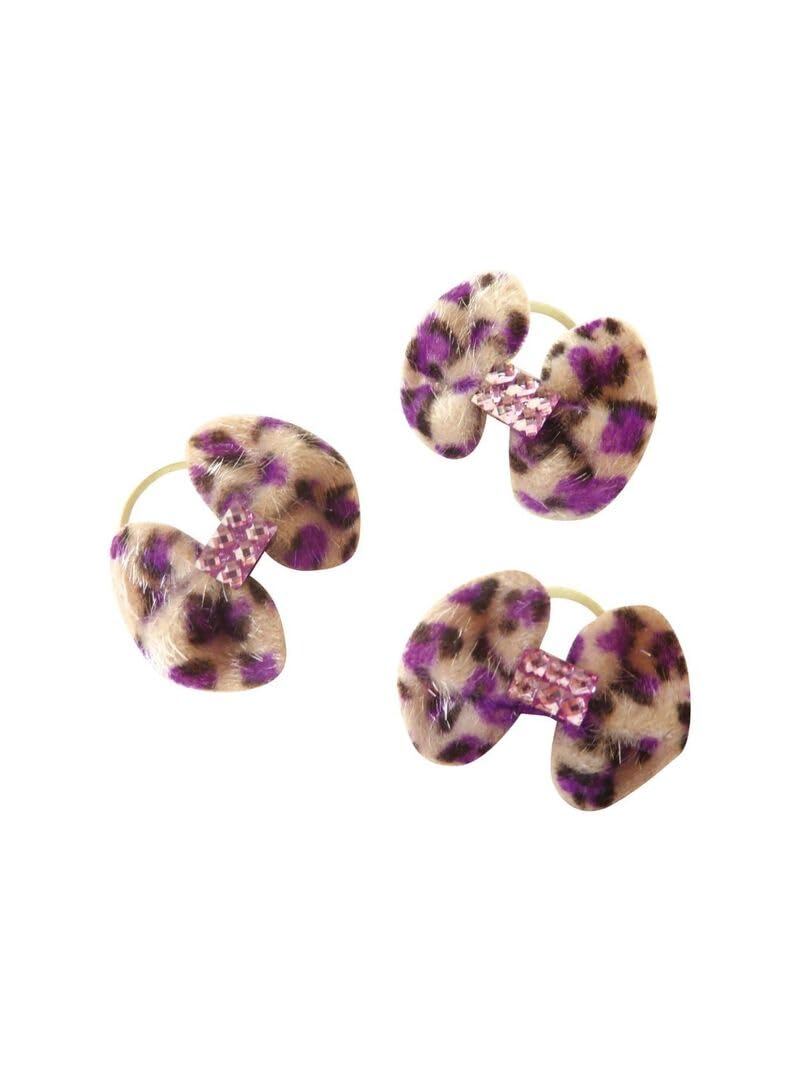Equi-Theme/Equit'M Unisex Adult Leopard Bows - Beige/Purple, One Size