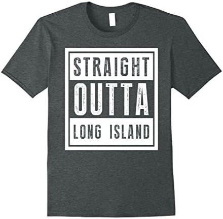 Mens Straight Outta Long Island New York T Shirt XL Dark Heather