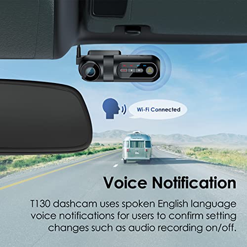 VIOFO T130 3 Channel Dash Cam with 128GB SD Card, Built in WiFi and GPS, 1440P+1080P+1080P Three
