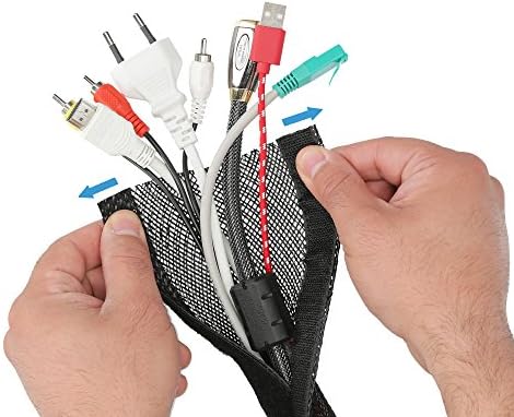 Hicab cable conduit, flexible, 2 m, black: the elastic cable conduit (max. 51 mm diameter) which adjusts to the thickness of your cable bundle! Closure with hook-and-loop fastener.
