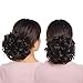 Combs Clip in Bun Claw Jaw on Updo Hairpiece Extensions Wavy Donut Chignons Wrap Around Scrunchy-medium brown