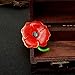 RevoLity Large Poppy Flower Brooch Lapel Badge Pin Gold Brooch for Women Red Enamel Flower Pin Brooch