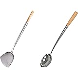 17" l. x 4.25" Home Use Stainless Hand-Tooled Chuan & Hoak (Spatula & Ladle) Set
