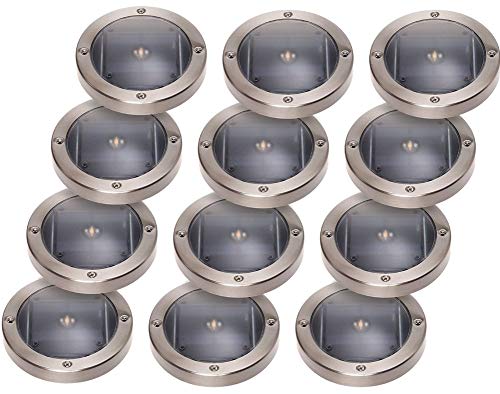 GreenLighting 12 Pack 3 Lumen Solar Deck Lights (Stainless Steel)