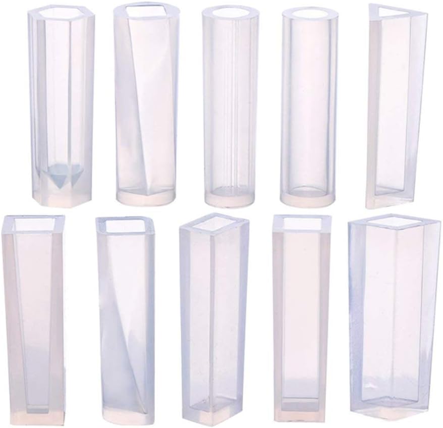 Multi Shaped Gengon Prism Resin Casting Molds Large Clear DIY Silicone Molds for Epoxy Resin DIY Craft Making Accessories-10Pcs