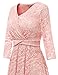 DRESSTELLS Women's Vintage Floral Lace 3/4 Sleeves Dress Hi-Lo Cocktail Party Swing Dress