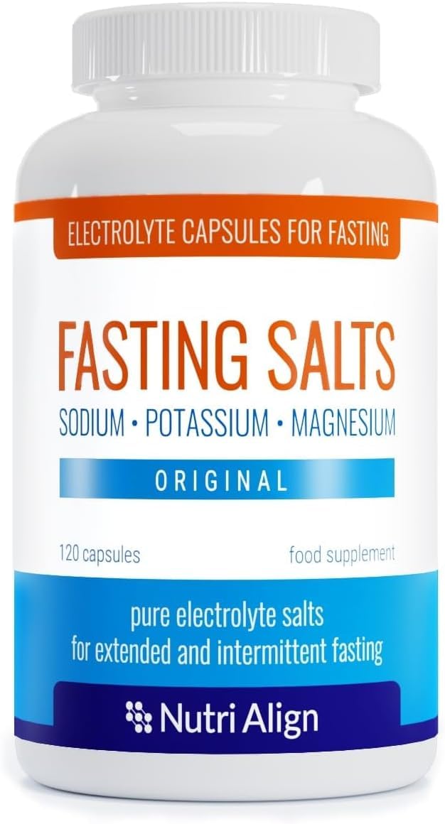 Nutri-Align Fasting Salts Electrolytes, 120 Capsules | Sodium Potassium Magnesium | Pure Fasting Electrolytes | Sugar Free & Filler Free | Made in The UK (Original)