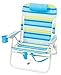 RIO beach Big Boy Folding 13 Inch High Seat Backpack Beach or Camping Chair, Blue/Green Stripe