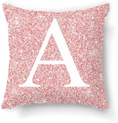 AIMADO English Letter Pillowcase, Super Soft Alphabet Cushion Cover, Throw Pillow Cover, 45 x 45cm 1 PC