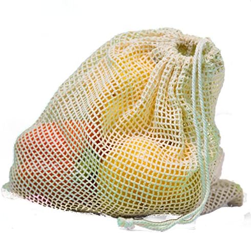 All Natural Reusable Cotton Produce Bags (1, Large (9x11))