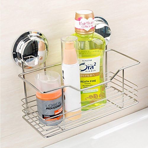 Gaoyu Suction Cup Chrome Wall Mounted Bathroom Kitchen Toilet Shelf Furniture Sets Stainless Steel Shower Caddy Shampoo Shower Gel Holder 268022