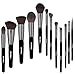 BS-MALL Makeup Brushes Premium Synthetic Kabuki Foundation Blending Blush Eyeliner Face Powder Basic Eyeshadow Lip Foundation Makeup Brush Set(12 Pcs, Grey Black)