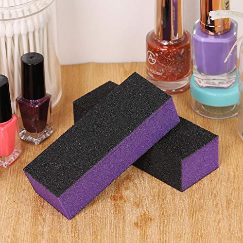 20 Pack Nail Polish Buffer Block Sanding Buffing Nail Files Pedicure Manicure Tool (Purple Black) - Thumbnail 5