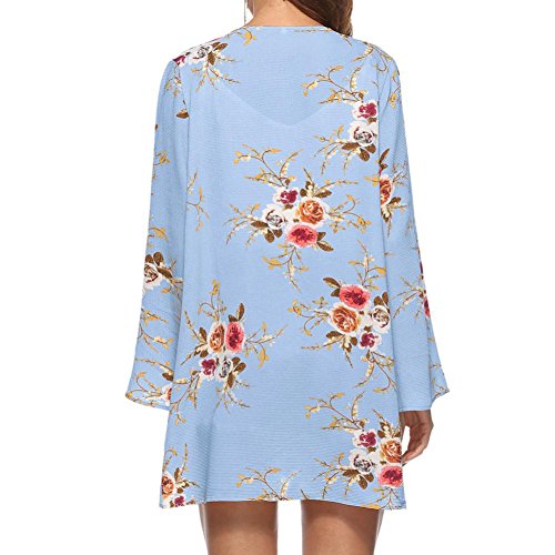 image for Sumen Women Floral Kimono Cardigan Chiffon Half Sleeve Shawl Loose Car