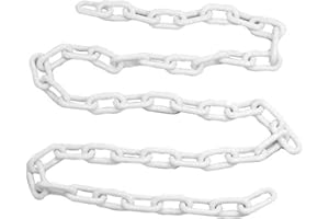 Boxonly Plastic Chain Barriers Link Warning Safety Barrier Parking Space Plastic Chains for Decorative Garden Fence 2mx6mm White