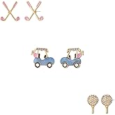 Madison Tyler 3 Pairs Football Touch Helmet Sport Ball Stud Earrings Set for Women | Football Gift for Women