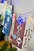 LED Christmas Greeting Card Holder - Hanging Organizer with 10 Snowflake Photo Display Clips - Battery Operated with Multi-Colored Lights