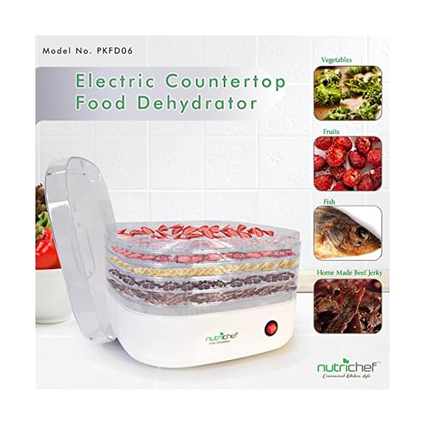 NutriChef-Electric-Food-Dehydrator-Beef-Jerkey-Dried-Fruit-Maker-Dehydrators-Compact-Design-White-PKFD06