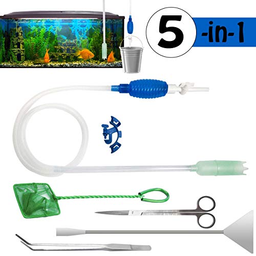 GABraden Aquarium Tool Plants with Siphon,Aquarium Vacuum Gravel Cleaner for Fish Starter Kits