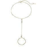 Beixiter Triple Solitaire Diamond Ring Bracelet Hand Chain 14K Gold Plated, Finger Ring Bracelets for Hand, Sterling Silver Slave Bracelets for Women