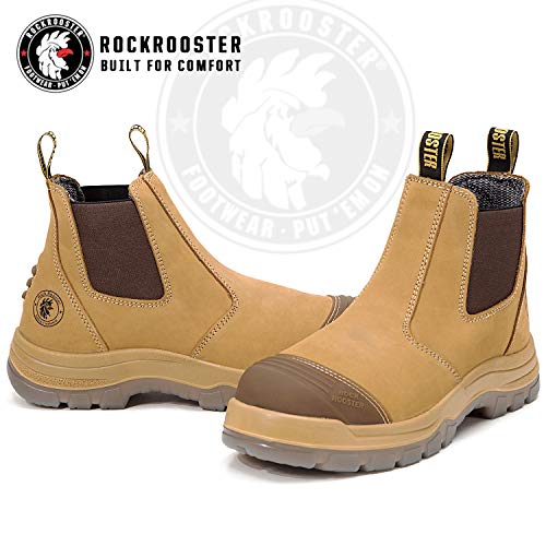 image for ROCKROOSTER Work Boots for Men, Steel Toe, Poron XRD, Coolmax, Antista