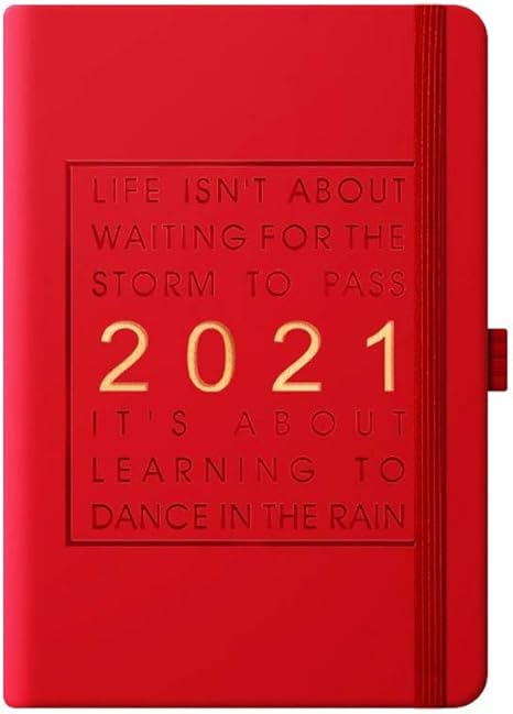 Amazon Co Jp Futou スケジュール 手帳 年 21年 A5 カズン ウィークリー デスクダイアリー 高級 おしゃれ 贈り物 筆 記用具文房具 白い Red ホーム キッチン