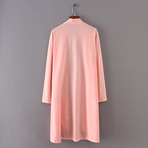 XOWRTE Cardigan for Women Black Long Sleeve Tunic Outerwear Blouse Jacket Autumn Solid Shawl Print Kimono Coat - Thumbnail 3