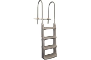 Main Access Easy Incline Taupe Pool Deck Ladder for 48 to 54 Inch Above Ground Pools, Taupe