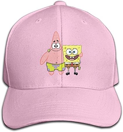 SHKUK Spongebob-Patrick Unisex Pure 100% Cotton Adjustable Peaked Cap Fashion Sports Washed Baseball Hunting Cap Snapback Hat Pink