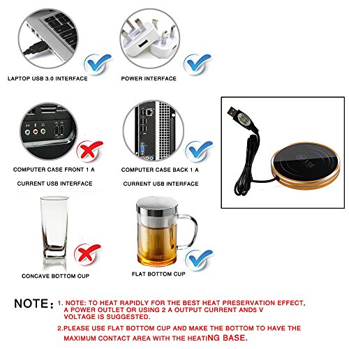 IAN Beverage Warmer for Coffee Cup and Teapot, USB Electric Warmer
