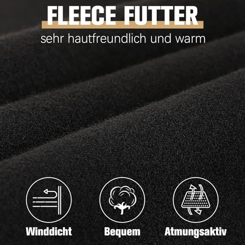 YANIKY Loopschal Multifunktionstuch Winddicht Schlauchschal Neckwarmer Herren Ski Gesichtsschutz Halstuch Thermal Fleece Sportschal Halswärmer für Skifahren Fahrrad Jogging ﻿ (Schwarz) thumbnail 2