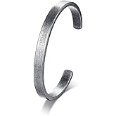MEALGUET Stainless Steel Mens Cuff Bracelet : Minimal Cool Silver/Black/Gold Plated Open Metal Cuff Bangle Bracelets for Men,Mens Bracelet Jewelry Gift