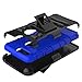 OnePlus 5T Case, Elegant Choise Holster Heavy Duty Armor Shockproof Full Body Rugged Protective Case Cover with Swivel Belt Clip and Kickstand for OnePlus 5T 6” 2017 (Blue/Black)