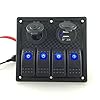 DCFlat-5-Pin-4-Gang-LED-Car-Marine-Boat-Rocker-Switch-Panel-Dual-USB-Waterproof-Power-Socket