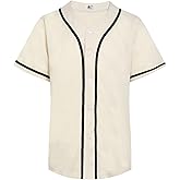 DEHANER Plain Blank Baseball Jerseys for Men Women Adult Hip Hop Hipster Button Down Shirts Sports Uniforms Outfits