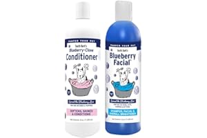 SHOWSEASON ANIMAL PRODUCTS Combo Pack: Blueberry Facial® Shampoo & Blueberry-Clove Conditioner | Dogs & Cats | Combo Pack (2-12 oz.) Bottles | Brightener & Tear Stain Remover | Lasting Odor Eliminator | Adds Moisture