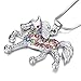 eloi Multicolor Horse Pendant Pony Mustang Necklace for Little Girls Necklaces 18 Inches