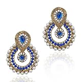 Traditional Ethnic Indian Traditional Stone Jewelry Earring Blue b332b