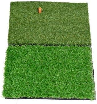 SkyLife Dual-Turf Golf Hitting Grass Mat 16”x 25”, Portable Training Fairway Rough Turf, Driving Chipping Golf Equipment, Home Backyard Garage Outdoor Practice (16’’x 25’’)