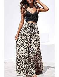 Faldas largas de verano con estampado de leopardo para dama