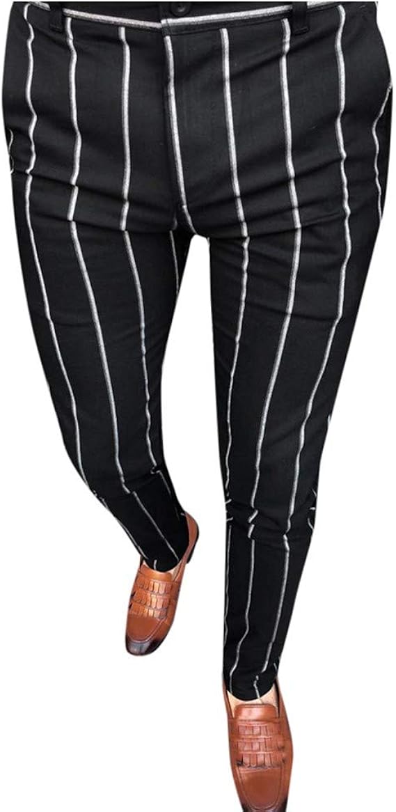 mens skinny striped trousers
