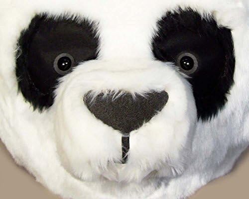 Panda Head animal costume masquerade mask for adults, women, men. Animal friendly fantasy bear headdress. Handmade.