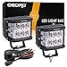 oEdRo Side Shooter LED Lights 2Pcs 4 Inch 60W Dual Row LED Pods Off Road Spot Flood Combo Beam Dual Side Cubes Work Light Driving Fog Lights for Trucks Jeep ATV SUV Boat, With Wiring Harness