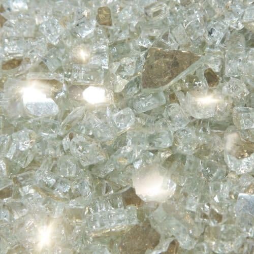 10 lbs. Broken Style 1/4" Platinum Reflective Fire Glass