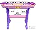 Kiddie Play Electronic 37-Key Toy Piano Keyboard for Kids with Real Working Microphone and Stool (Pink)