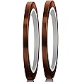 LUTER 2 Pcs Kapton High Temperature Sublimation Tape Heat Resistant Thermal Tape for Printing Sublimation Heat Transfer Insulation Wave Soldering (5 mm x 33 m, Fawn)
