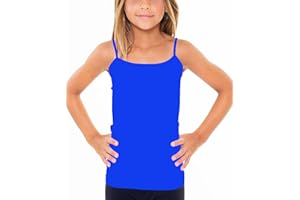 Malibu Sugar Girls Full Sleeveless Camisole Tank Tops – Stretch Undershirts Comfortable Camis (One Size Fits Ages 7-10)