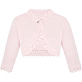 Lilax Little Girls' Knit Long Sleeve Button Closure Bolero Cardigan Shrug